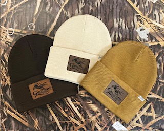 Knit Beanie with leather patch