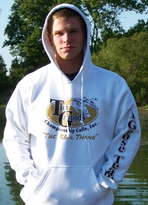 HOODIE,  WHITE REAL THANG LOGO